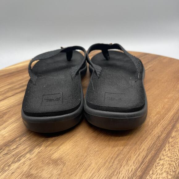 Teva Voya Sandals Womens 8 Black Flip Flop Comfort Thong Casual Beach Summer - Picture 4 of 8